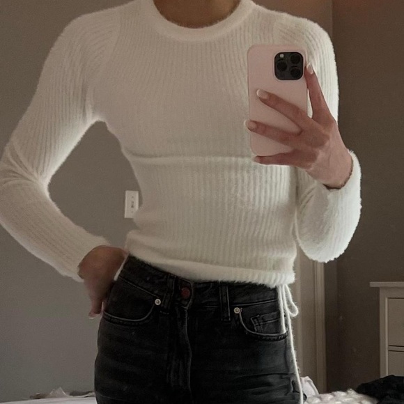 White Princess Polly fuzzy longsleeve - Picture 2 of 2